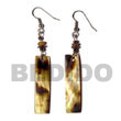 Natural dangling 40x10mm black lip Shell Earrings Shell Earrings