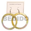 dangling round MOP hoop Shell Earrings