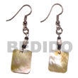 Natural dangling 25mmx30mm rectangular black Shell Earrings Shell Earrings