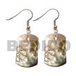 35mm dogtag blacklip w/ Shell Earrings