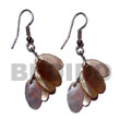 Natural Dangling 5 Pcs. 15mmx12mm Brownlip Ovals Shell Earrings