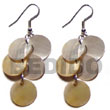 Natural Dangling 5 Pcs. Round 12mm Mop Shell Earrings