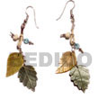Natural dangling MOP/blacklip leaves w/ Shell Earrings Shell Earrings