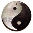 Natural yin yang black tab Shell Pendant Shell Pendant