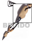 Natural Clay with Blacklip Shell Fang Tribal clay necklace Surfers Necklace