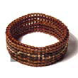 Natural 6 liner agsam w/ Wooden Bracelets Wooden Bracelets