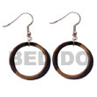 Natural Dangling 35mmx5mm Ring Camagong Tiger Wood Wooden Earrings