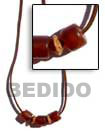 leather thong w/ horn amber design necklace