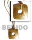 leather thong w/ square cut hammer shell necklace