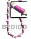 pastel wood tube alternate necklace