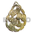 blacklip teardrop carving 50mm Shell Pendant