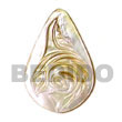 natural jewelry natural fashion MOP teardrop w/ carving Shell Pendant Shell Pendant