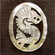 oval dragon carving 45mm Shell Pendant