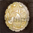 oval MOP w/ intricate Shell Pendant