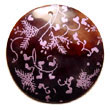 round 40mm black tab Hand Painted Pendant