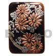 rectangular 40mm black tab Hand Painted Pendant
