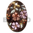 oval  40mm blacktab Hand Painted Pendant