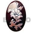oblong black tab 40mm Hand Painted Pendant