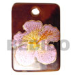 rectangular black tab 40mm Hand Painted Pendant