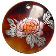 round 40mm black tab Hand Painted Pendant
