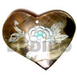 heart 50mm blacklip w/ handpainted design - floral/embossed pend