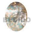 oval 50mm  hammershell Hand Painted Pendant