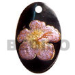 oval 30mm blacktab w/ Hand Painted Pendant