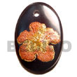 oval 30mm blacktab w/ Hand Painted Pendant