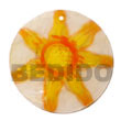 round natural 50mm capiz Hand Painted Pendant