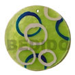 round green 50mm capiz Hand Painted Pendant