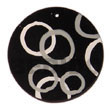 round black 50mm capiz Hand Painted Pendant