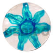 round natural 50mm capiz Hand Painted Pendant