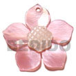 45mm pink hammershell flower Shell Pendant