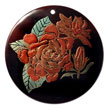 round 40mm blacktab w/ handpainted design - floral / embossed