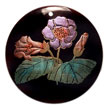 round 40mm blacktab w/ handpainted design - floral / embossed