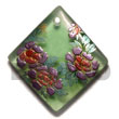 58mmmm diamond transparent green resin w/ handpainted design - f