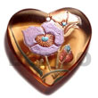 heart 35mm transparent orange Hand Painted Pendant