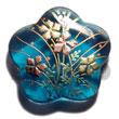 scallop 40mm transparent blue resin w/ handpainted design - flor
