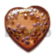 heart 35mm transparent brown resin w/ handpainted design - ferns