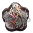 scallop 35mm transparent violet Hand Painted Pendant