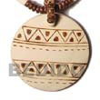 Natural coco pendant w/ aztec Coco Pendant