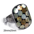 natural jewelry natural fashion ring adjustable metal rectangular Rings Rings