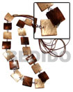 4 layers satin cord  w/  single row 17 pcs. square 25mm laminate